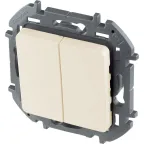 Выключатель двухклавишный - Legrand Inspiria - 10А 250В безвинтовые зажимы - слоновая кость