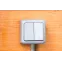 Quteo Переключатель двухклавишный наружный IP44 серый 10А