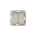 ATLASDESIGN 2-клавишный ВЫКЛЮЧАТЕЛЬ с подсвет.,сх.5а, 10АХ,мех., быстрозажим. клем., ШАМПАНЬ