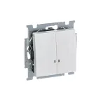 ABB Basic 55 Альп. белый Выключатель 2-клавишный с подсветкой | 1012-0-2154  | 2CKA001012A2154 | ABB