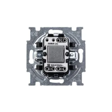 ABB Basic 55 Альп. белый Выключатель 2-клавишный с подсветкой | 1012-0-2154  | 2CKA001012A2154 | ABB
