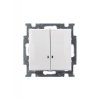 ABB Basic 55 Альп. белый Выключатель 2-клавишный с подсветкой | 1012-0-2154  | 2CKA001012A2154 | ABB