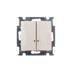 ABB Basic 55 Сл. кость Выключатель 2-клавишный с подсветкой | 1012-0-2157  | 2CKA001012A2157 | ABB