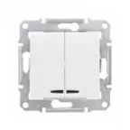 Sedna Белый Выключатель 2-клавишный с подсветкой 10А (сх 5) | SDN0300321 | Schneider Electric