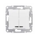 Sedna Белый Выключатель 2-клавишный с подсветкой 10А (сх 5) | SDN0300321 | Schneider Electric