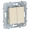 Unica New Бежевый Выключатель 2-клавишный, сх. 5, 10 AX, 250В, | NU521144 | Schneider Electric