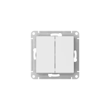 ATLASDESIGN 2-клавишный ВЫКЛЮЧАТЕЛЬ, сх.5, 10АХ, мех., быстрозажим. клем., БЕЛЫЙ