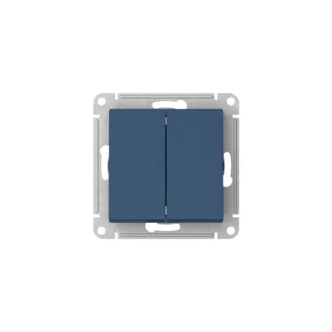 ATLASDESIGN 2-клавишный ПЕРЕКЛЮЧАТЕЛЬ, сх.6/2, 10АХ, мех., быстрозажим. клем., АКВАМАРИН