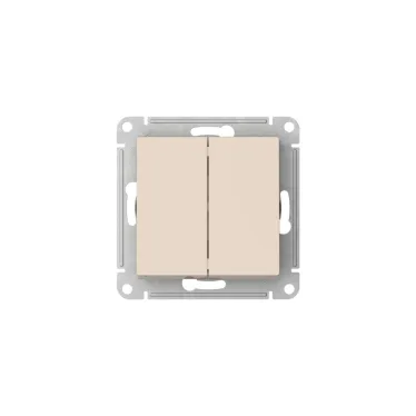 ATLASDESIGN 2-клавишный ПЕРЕКЛЮЧАТЕЛЬ, сх.6/2, 10АХ, мех., быстрозажим. клем., БЕЖЕВЫЙ