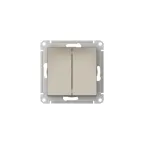 ATLASDESIGN 2-клавишный ВЫКЛЮЧАТЕЛЬ, сх.5, 10АХ, мех., быстрозажим. клем., ШАМПАНЬ