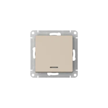 ATLASDESIGN 1-кл ПЕРЕКЛЮЧАТЕЛЬ с подсветкой, сх.6а, 10АХ, мех., быстрозажим. клем., ПЕСОЧНЫЙ