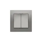 ATLASDESIGN 2-клавишный ВЫКЛЮЧАТЕЛЬ, сх.5, 10АХ, в сборе, быстрозажим. клем., СТАЛЬ