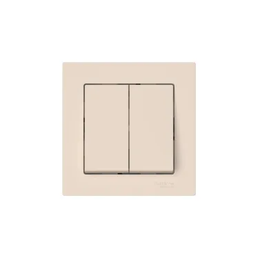 ATLASDESIGN 2-клавишный ВЫКЛЮЧАТЕЛЬ, сх.5, 10АХ, в сборе, быстрозажим. клем., БЕЖЕВЫЙ