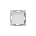 ATLASDESIGN AQUA 2-клавишный ПЕРЕКЛЮЧАТЕЛЬ IP44,сх.6, 10АХ,мех., быстрозажим. клем., АЛЮМИНИЙ