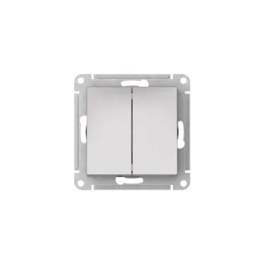 ATLASDESIGN AQUA 2-клавишный ПЕРЕКЛЮЧАТЕЛЬ IP44,сх.6, 10АХ,мех., быстрозажим. клем., АЛЮМИНИЙ