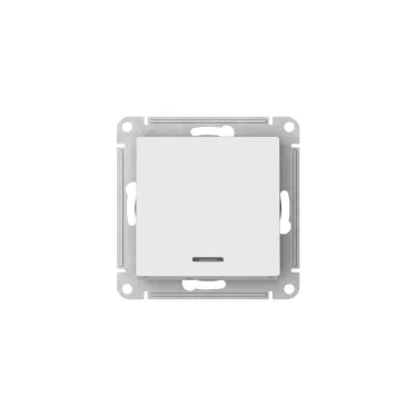 ATLASDESIGN 1-клавишный ВЫКЛЮЧАТЕЛЬ с подсвет., сх.1а, 10АХ, мех., быстрозажим. клем., БЕЛЫЙ