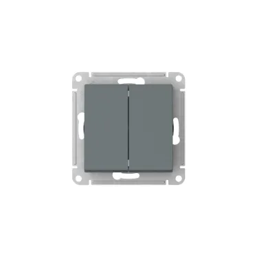 ATLASDESIGN 2-клавишный ВЫКЛЮЧАТЕЛЬ, сх.5, 10АХ, мех., быстрозажим. клем., ГРИФЕЛЬ