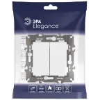 Выключатель Elegance 14-1104-01М двойной, 10АХ-250В, белый матовый