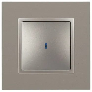 Выключатель Elegance 14-1102-16 с подсветкой, 10АХ-250В, титан