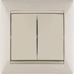 VALENA Выключатель двухклавишный в рамку слоновая кость