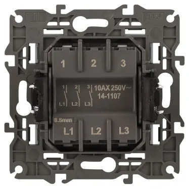 Выключатель Elegance 14-1107-16 тройной, 10АХ-250В, титан