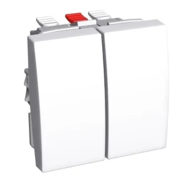 ПЕРЕКЛЮЧАТЕЛЬ 2X-КЛАВИШНЫЙ 16A БЕЛ R9003 | ALB44056 | Schneider Electric