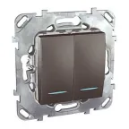 Unica TOP Графит Выключатель 2-клавишный (сх.5) с подсветкой | MGU5.0101.12NZD | Schneider Electric