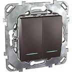 Unica TOP Графит Выключатель 2-клавишный (сх.5) с подсветкой | MGU5.0101.12NZD | Schneider Electric
