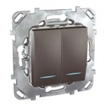 Unica TOP Графит Выключатель 2-клавишный (сх.5) с подсветкой | MGU5.0101.12NZD | Schneider Electric
