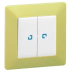 Valena LIFE IP44 Переключатель двухклавишный 10АХ 250В с подсветкой С лицевой панелью Белый