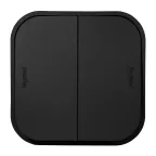 Переключатель двухклавишный - Legrand Quteo - IP20 10A 250В винтовые зажимы накладной монтаж - чёрный матовый