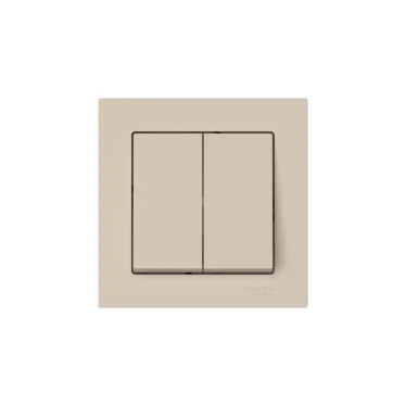 ATLASDESIGN 2-клавишный ВЫКЛЮЧАТЕЛЬ, сх.5, 10АХ, в сборе, быстрозажим. клем., ПЕСОЧНЫЙ