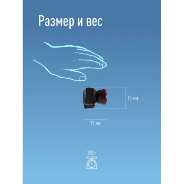 Фонарь налобный аккумуляторный, 1W, аккум. 4V 0,5Ah, 140Лм, 12 часов