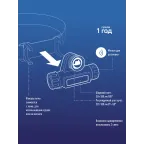 Фонарь налобный аккумуляторный , 3W, аккум. 3,7V 1,2Ah, 180Lm, 8 часов,
