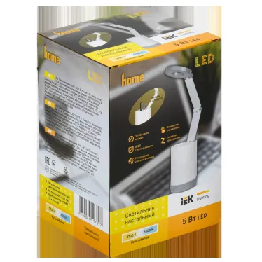LIGHTING Светильник светодиодный настольный 2012 5Вт пантограф с карманом белый IEK