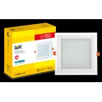 Светильник светодиодный встраиваемый ДВО 1625 со стеклом квадрат 18Вт 4000К IP20