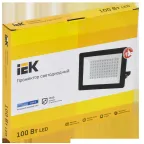 Прожектор СДО 06-100 светодиодный черный IP65 6500K IEK