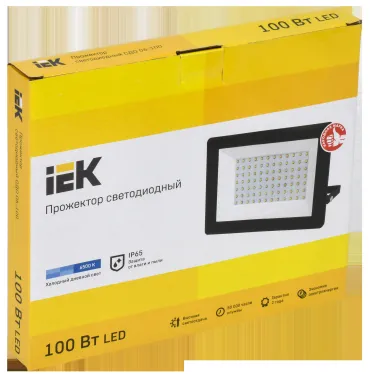 Прожектор СДО 06-100 светодиодный черный IP65 6500K IEK