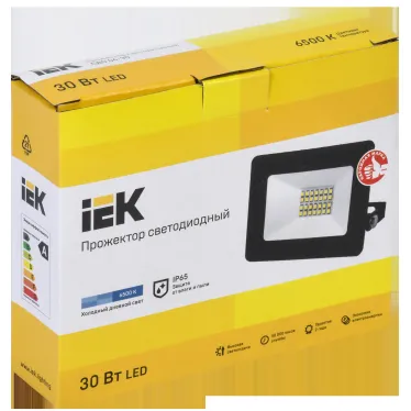 Прожектор СДО 06-30 светодиодный черный IP65 6500K IEK