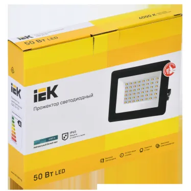 Прожектор СДО 06-50 светодиодный черный IP65 4000K IEK