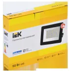 Прожектор СДО 06-50 светодиодный черный IP65 6500K IEK