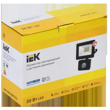 Прожектор СДО 06-30Д светодиодный черный с ДД IP54 6500K IEK