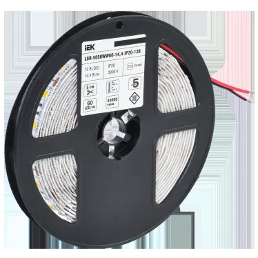 Лента светодиодная 5м LSR-5050WW60-14,4-IP20-12В IEK