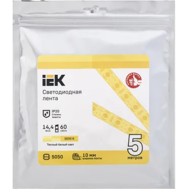 Лента светодиодная 5м LSR-5050WW60-14,4-IP20-12В IEK