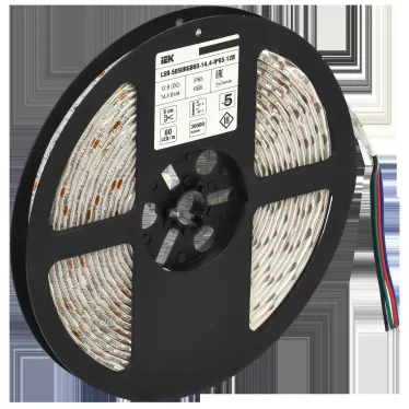Лента светодиодная 5м LSR-5050RGB60-14,4-IP65-12В IEK