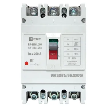 Автоматический выключательВА-99М 250/200А 3P 20кА EKF Basic | mccb99-250-200mI | EKF