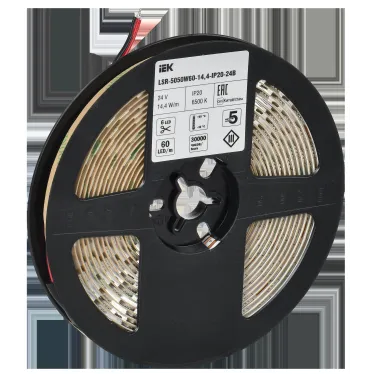 Лента светодиодная 5м LSR-5050W60-14,4-IP20-24В IEK