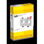 LIGHTING Светильник 4102 встраиваемый под лампу 2хMR16 квадрат пластиковый белый IEK