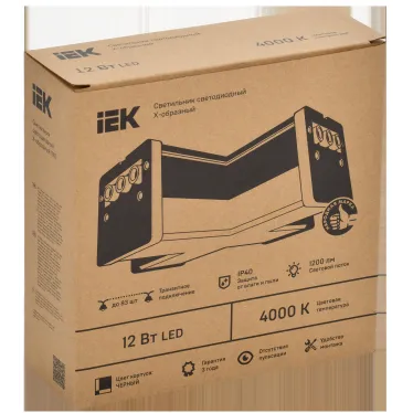Светильник LED X-образн. 1010 12Вт 4000К 180х180мм чер. IEK