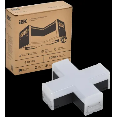 Светильник LED X-образн. 1010 12Вт 4000К 180х180мм чер. IEK